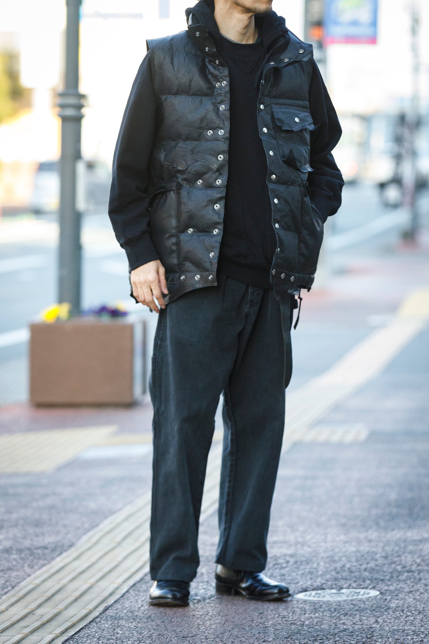 GOODKARMA DEVELOPMENT / LEATHER DOWN VEST"GRIZZLY" - BACK / Size 3