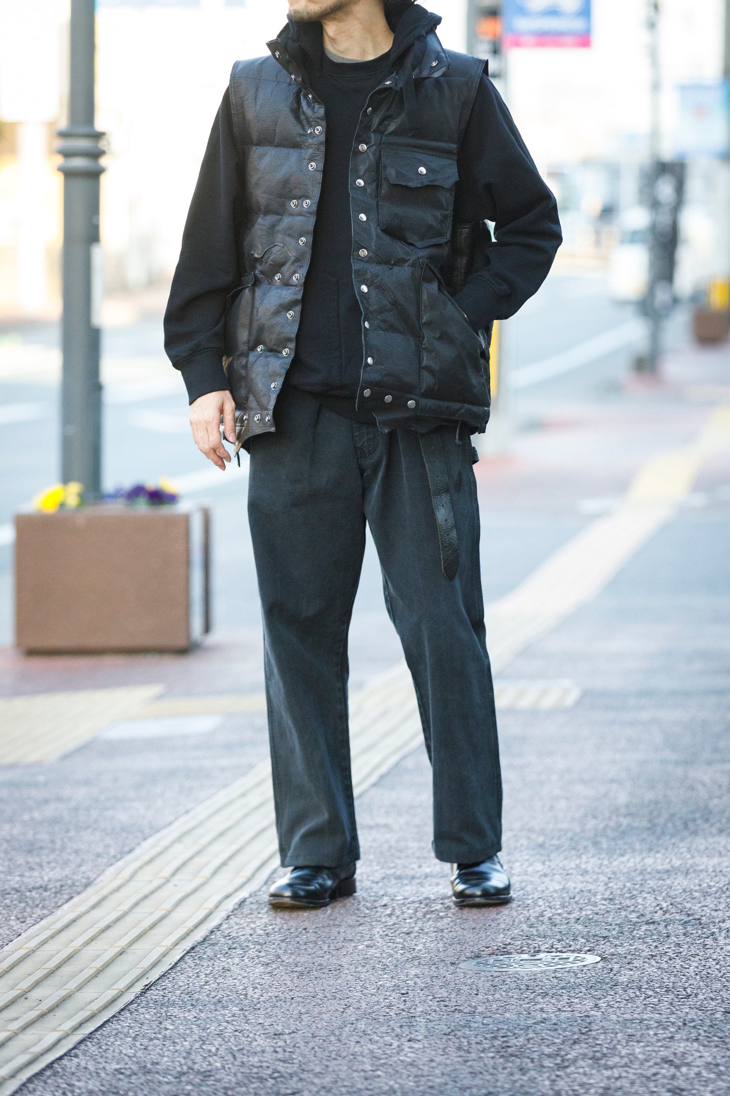 GOODKARMA DEVELOPMENT / LEATHER DOWN VEST"GRIZZLY" - BACK / Size 3