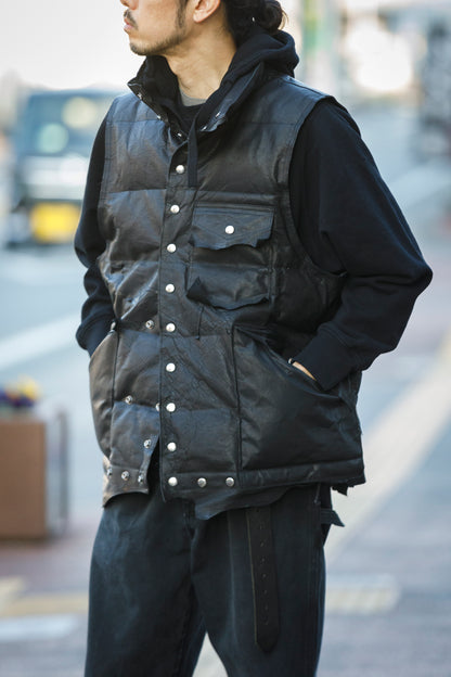 GOODKARMA DEVELOPMENT / LEATHER DOWN VEST"GRIZZLY" - BACK / Size 3