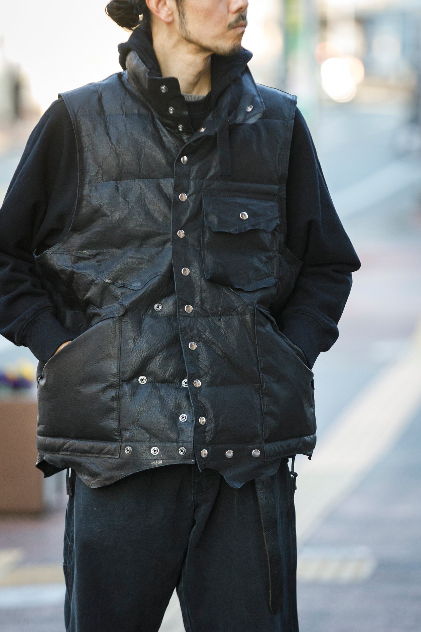 GOODKARMA DEVELOPMENT / LEATHER DOWN VEST"GRIZZLY" - BACK / Size 3