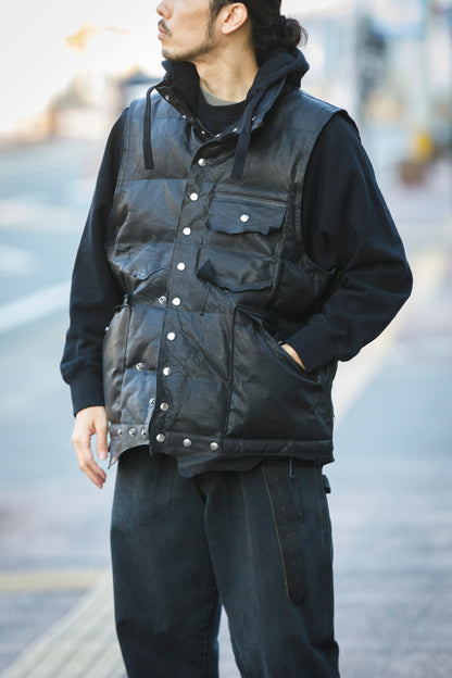 GOODKARMA DEVELOPMENT / LEATHER DOWN VEST"GRIZZLY" - BACK / Size 3
