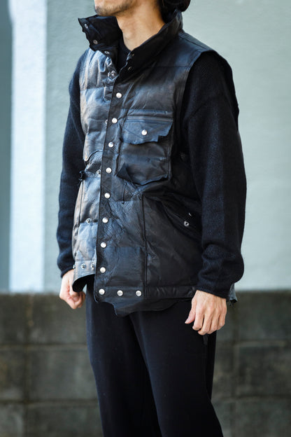 GOODKARMA DEVELOPMENT / LEATHER DOWN VEST"GRIZZLY" - BACK / Size 3