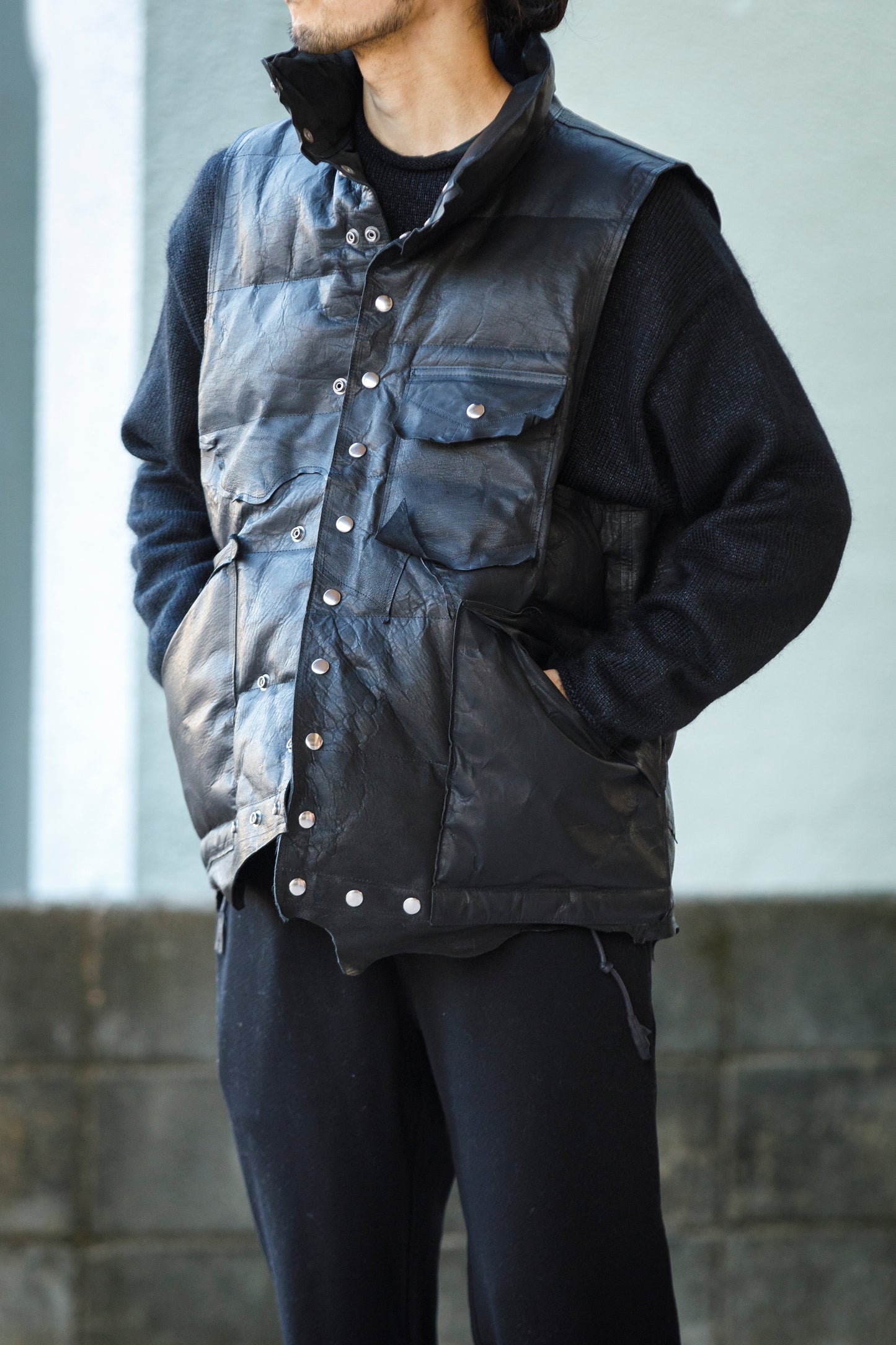 GOODKARMA DEVELOPMENT / LEATHER DOWN VEST"GRIZZLY" - BACK / Size 3