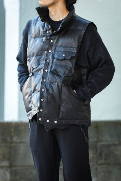 GOODKARMA DEVELOPMENT / LEATHER DOWN VEST"GRIZZLY" - BACK / Size 3
