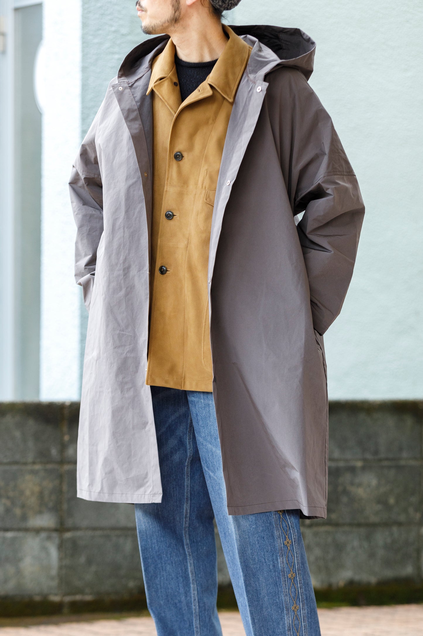 AMIACALVA AZ001 Drizzle Coat - Gray(SPRIT YARN)