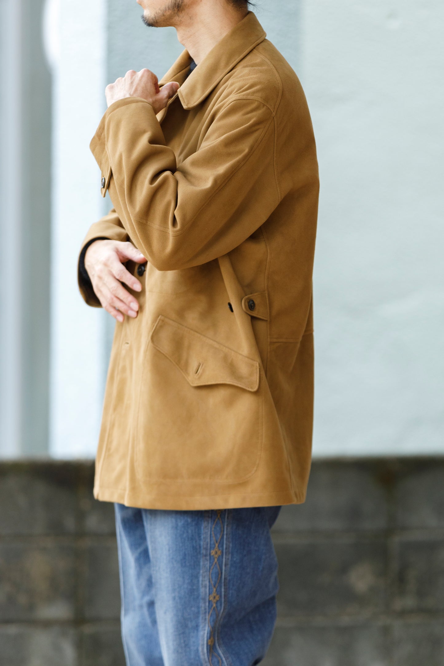 SARTO 261-01001 Half Coat(Metis Goat Suede Leather) - Brown Gold