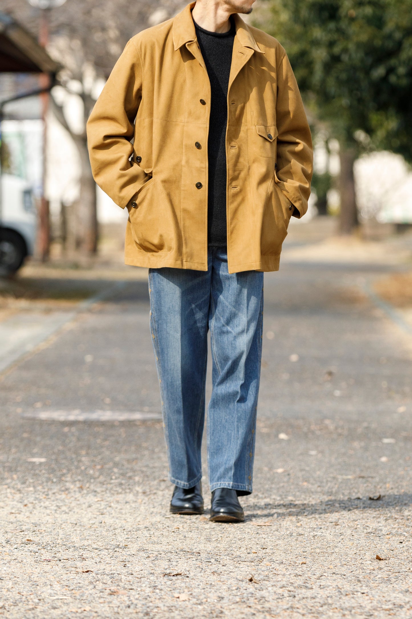 SARTO 261-01001 Half Coat(Metis Goat Suede Leather) - Brown Gold