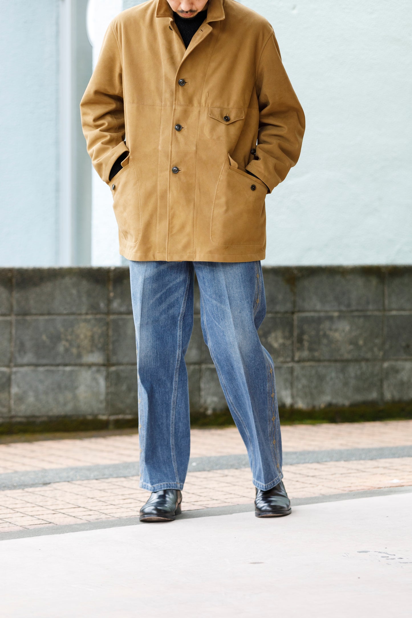 SARTO 261-01001 Half Coat(Metis Goat Suede Leather) - Brown Gold