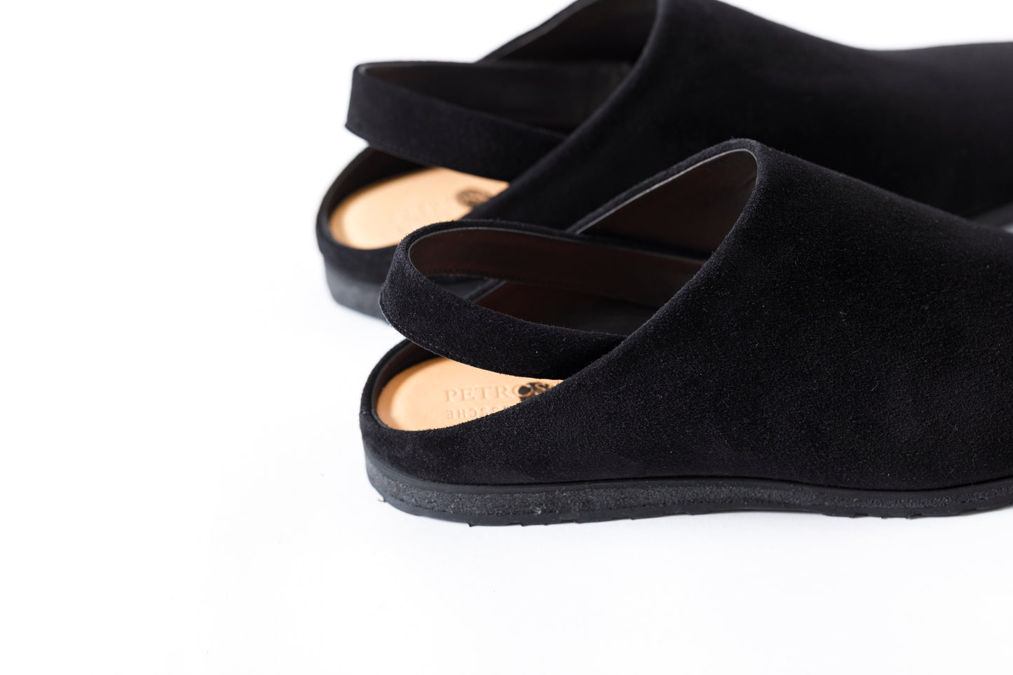 PETROSOLAUM × JAN-JAN VAN ESSCHE / SABOT / DEER SUEDE - Black