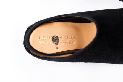 PETROSOLAUM × JAN-JAN VAN ESSCHE / SABOT / DEER SUEDE - Black
