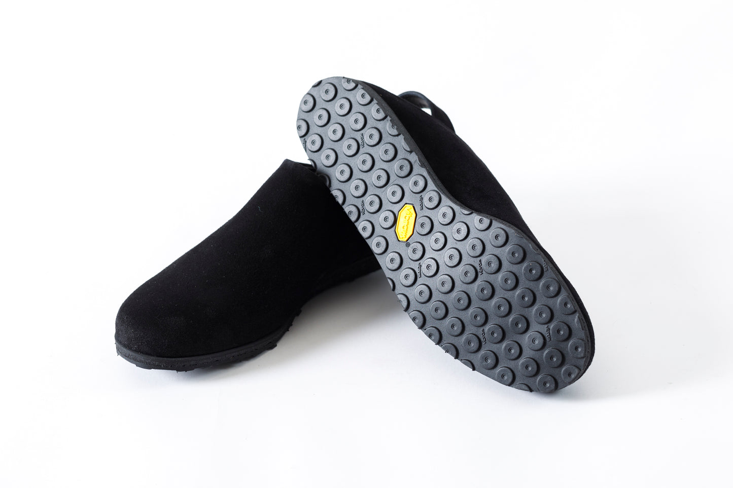 PETROSOLAUM × JAN-JAN VAN ESSCHE / SABOT / DEER SUEDE - Black