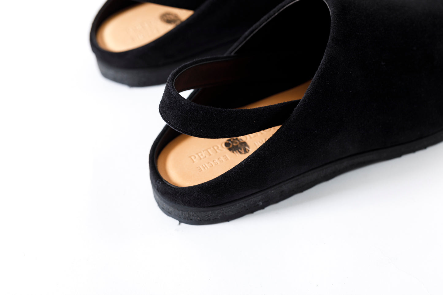 PETROSOLAUM × JAN-JAN VAN ESSCHE / SABOT / DEER SUEDE - Black