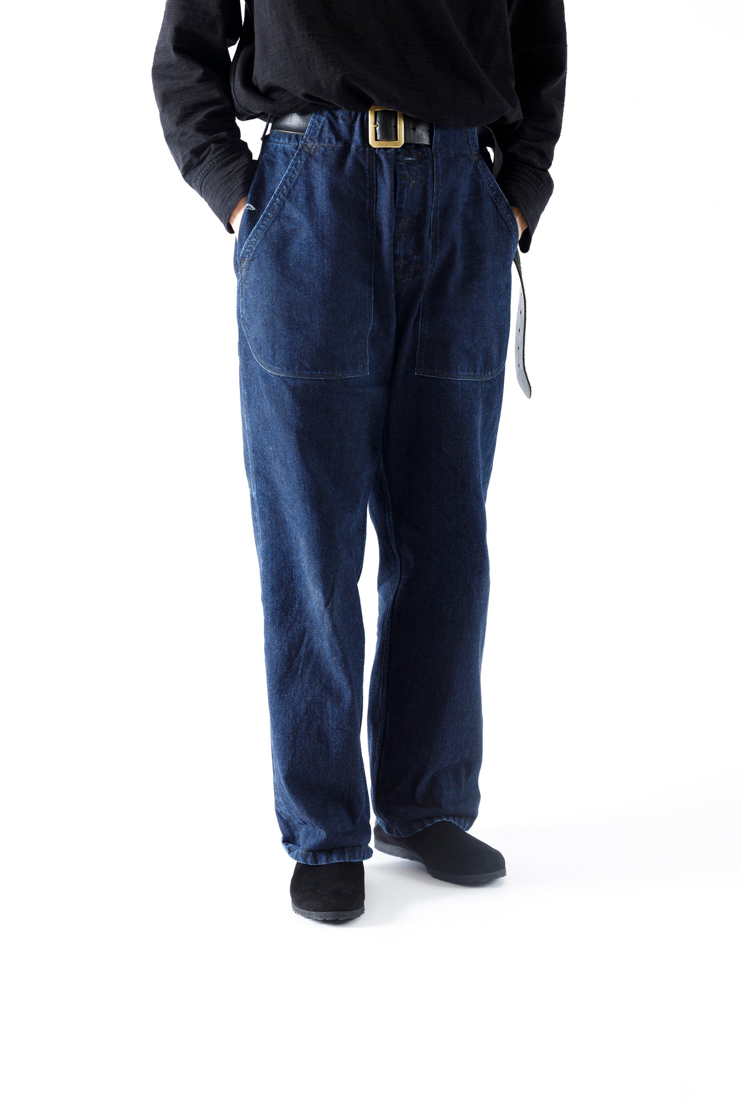 PETROSOLAUM × JAN-JAN VAN ESSCHE / SABOT / DEER SUEDE - Black