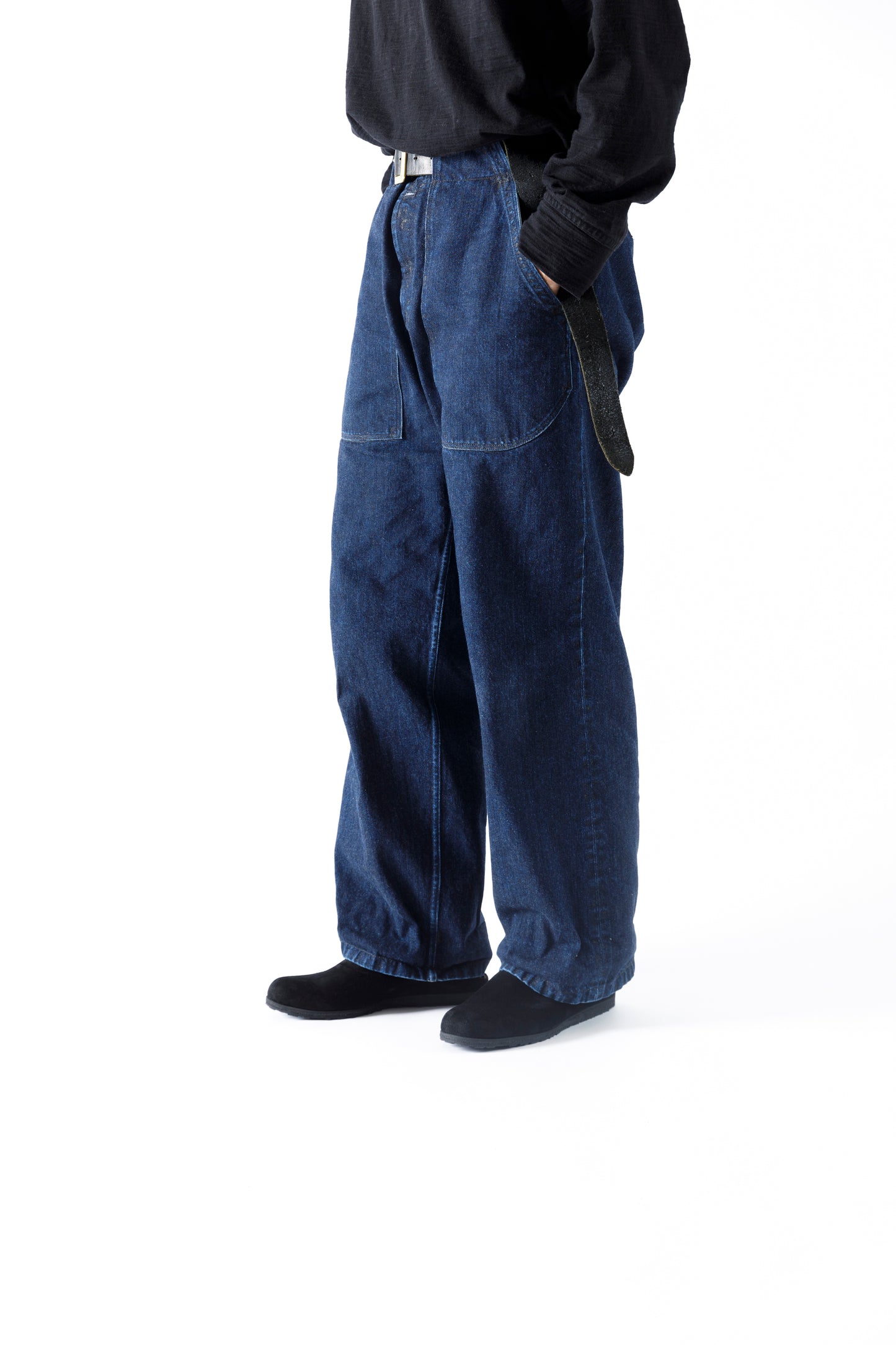 PETROSOLAUM × JAN-JAN VAN ESSCHE / SABOT / DEER SUEDE - Black