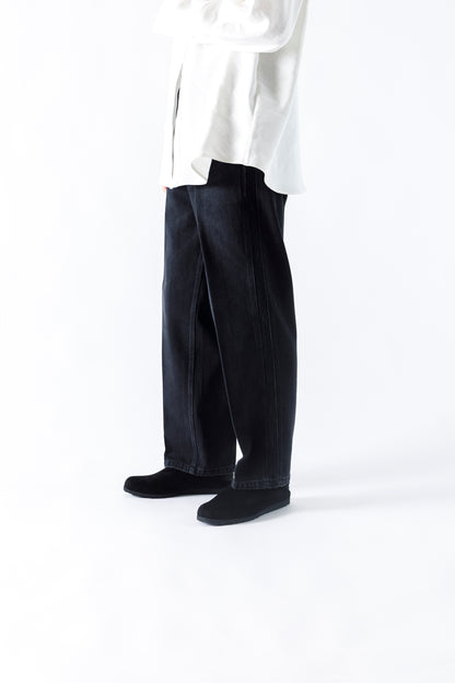 PETROSOLAUM × JAN-JAN VAN ESSCHE / SABOT / DEER SUEDE - Black