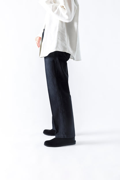 PETROSOLAUM × JAN-JAN VAN ESSCHE / SABOT / DEER SUEDE - Black