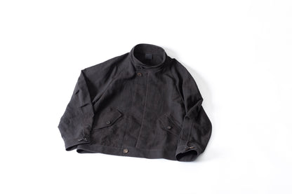 山内 / 26122-doro / 泥染ウールリネンヘリンボーン・セミダブルジップジャケット -doro サイズ4