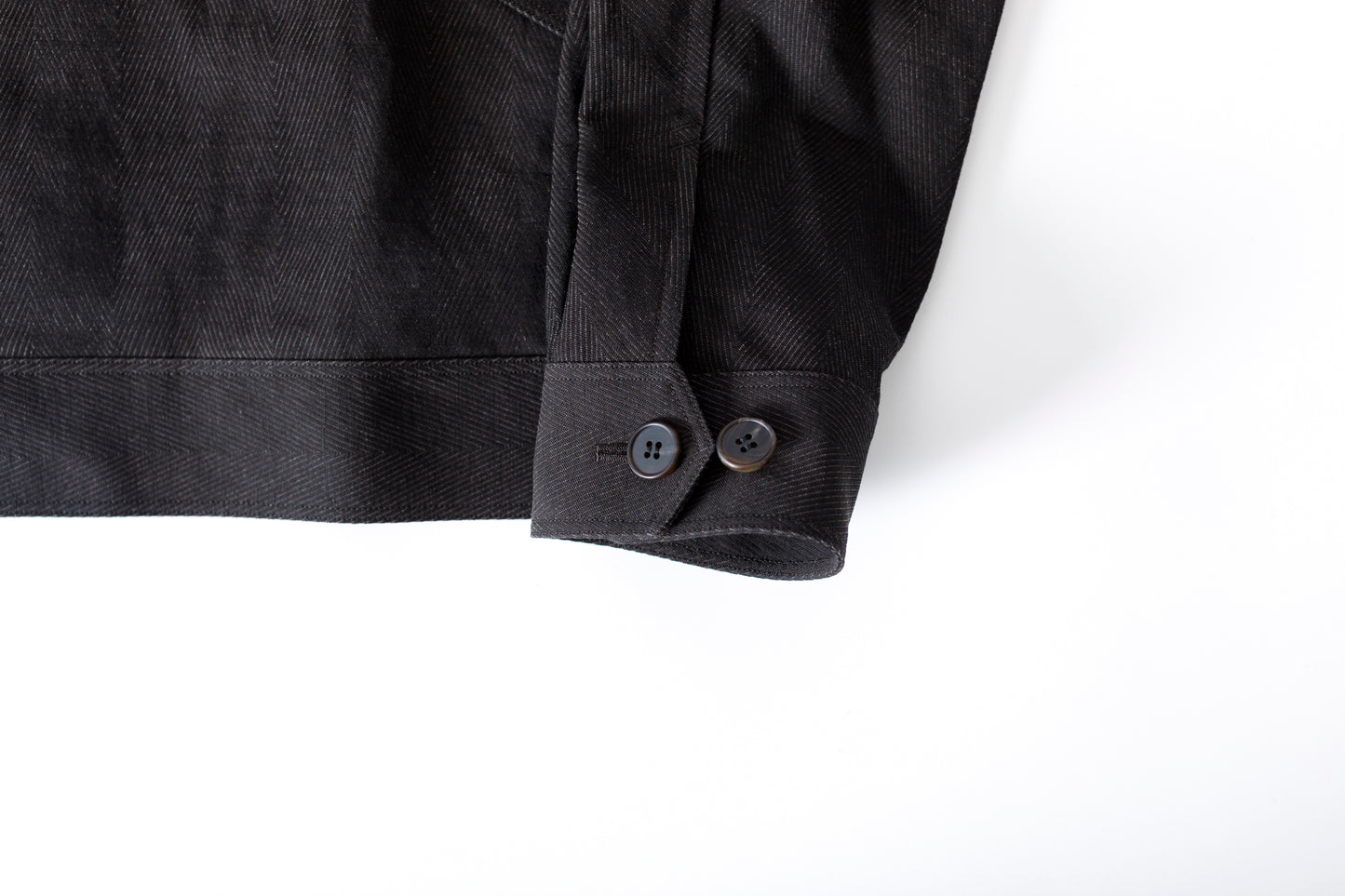 山内 / 26122-doro / 泥染ウールリネンヘリンボーン・セミダブルジップジャケット -doro サイズ4