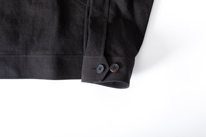 山内 / 26122-doro / 泥染ウールリネンヘリンボーン・セミダブルジップジャケット -doro サイズ4