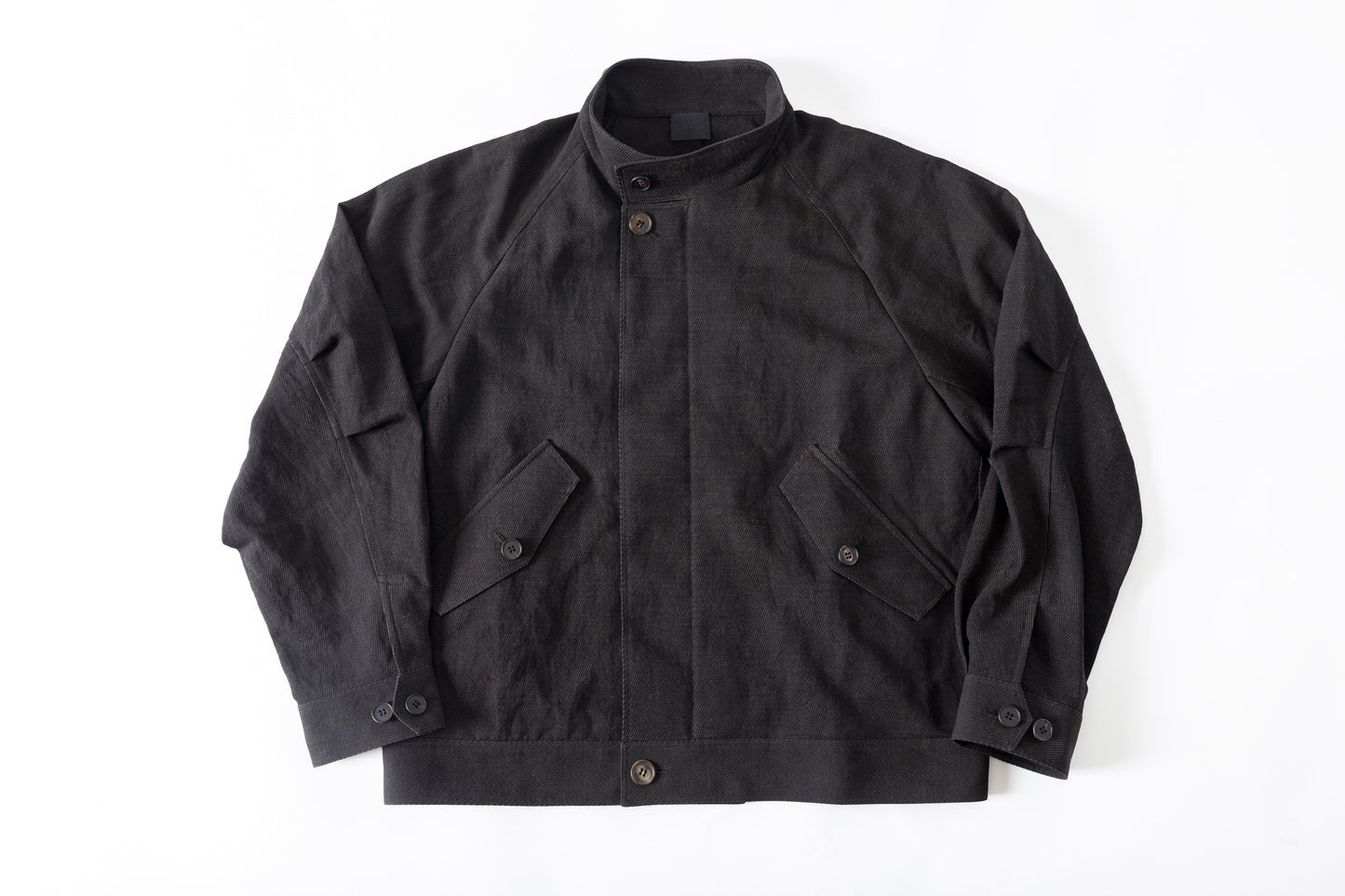 山内 / 26122-doro / 泥染ウールリネンヘリンボーン・セミダブルジップジャケット -doro サイズ4
