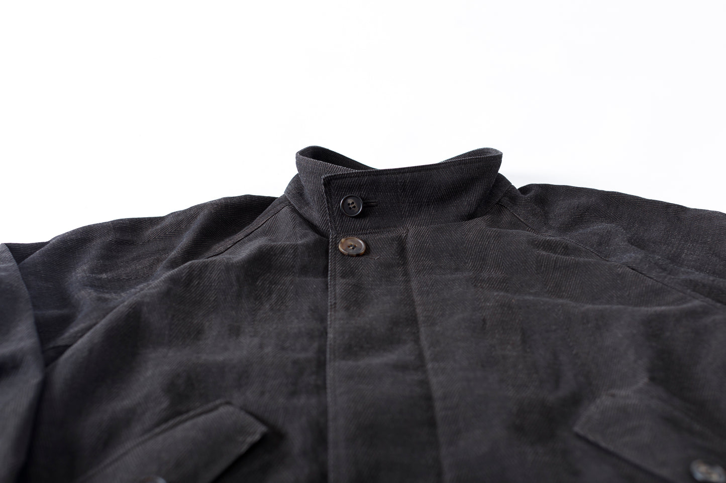 山内 / 26122-doro / 泥染ウールリネンヘリンボーン・セミダブルジップジャケット -doro サイズ4