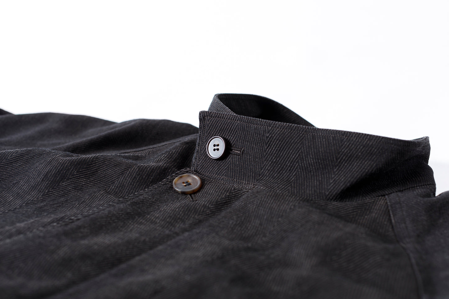 山内 / 26122-doro / 泥染ウールリネンヘリンボーン・セミダブルジップジャケット -doro サイズ4