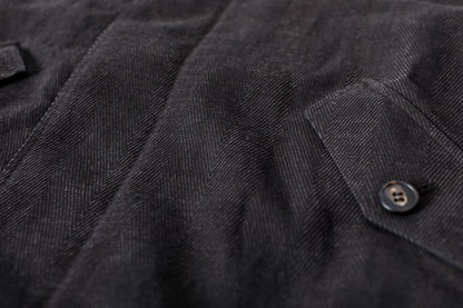 山内 / 26122-doro / 泥染ウールリネンヘリンボーン・セミダブルジップジャケット -doro サイズ4