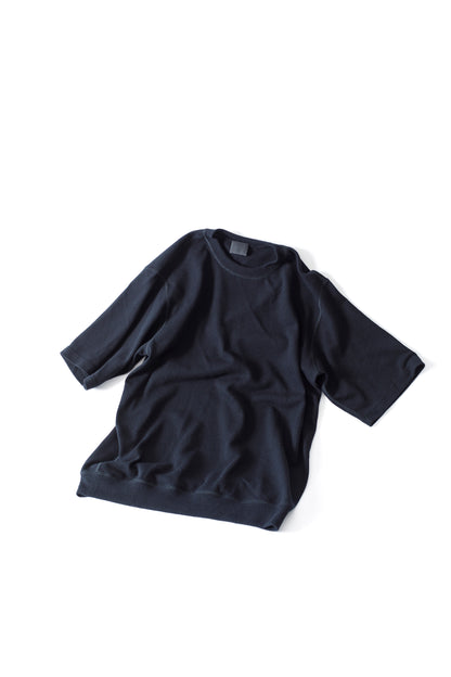 山内 / 26155/1/17強撚シルクヘビー天竺・ショートスリーブTシャツ - Black