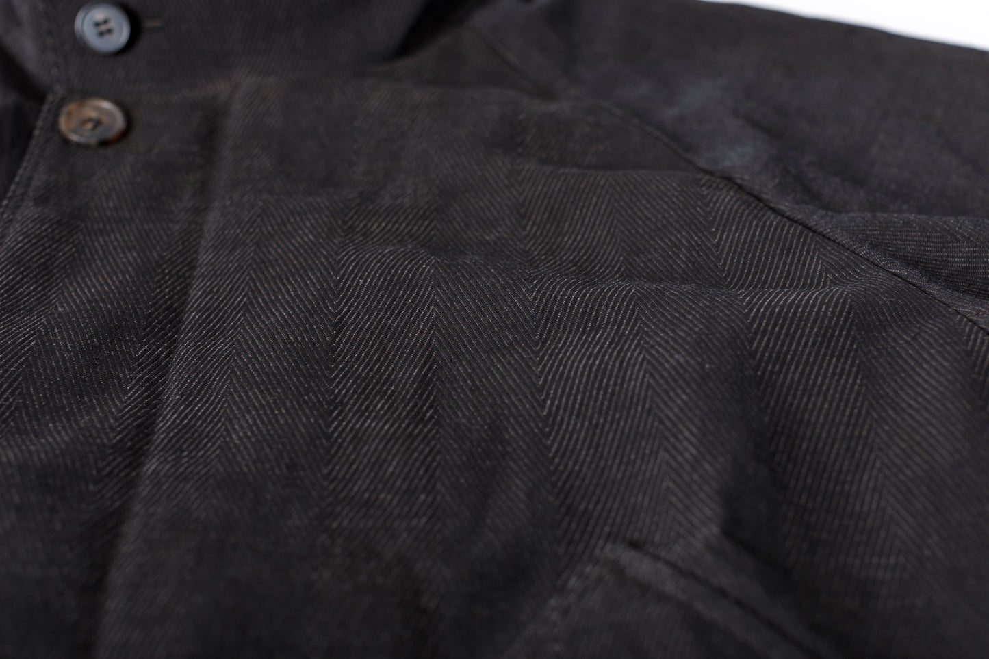 山内 / 26122-doro / 泥染ウールリネンヘリンボーン・セミダブルジップジャケット -doro サイズ4