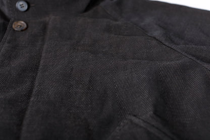 山内 / 26122-doro / 泥染ウールリネンヘリンボーン・セミダブルジップジャケット -doro サイズ4