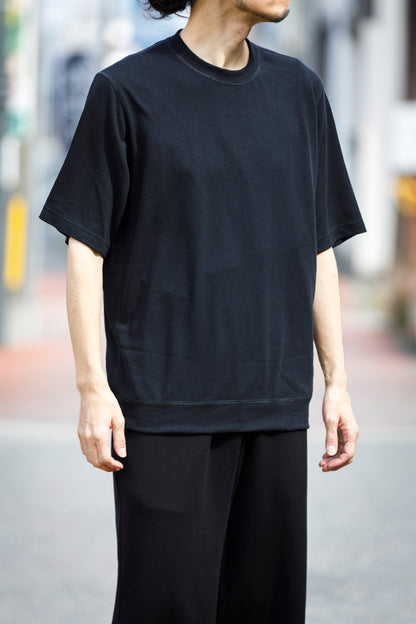 山内 / 26155/1/17強撚シルクヘビー天竺・ショートスリーブTシャツ - Black