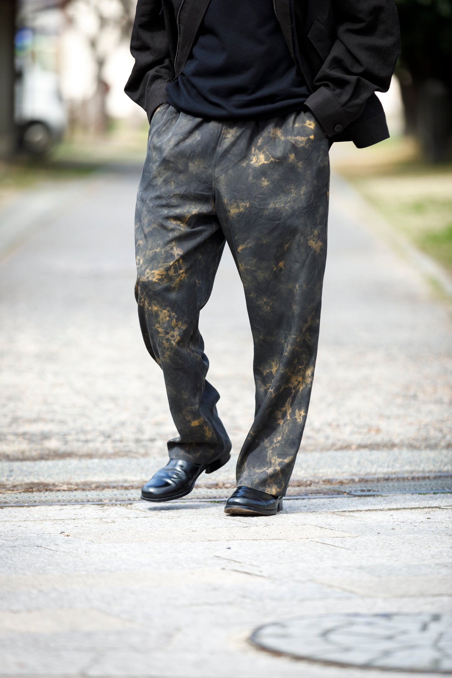 山内 / 26168-si/ari/有松絞り・ビンテージシルクギャバ・パジャマパンツ - arimats