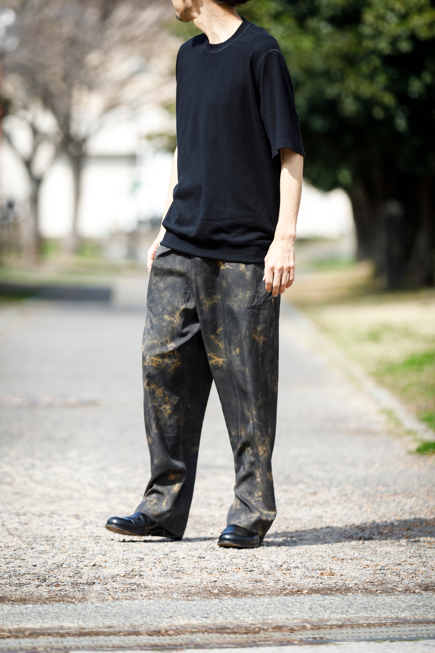 山内 / 26155/1/17強撚シルクヘビー天竺・ショートスリーブTシャツ - Black