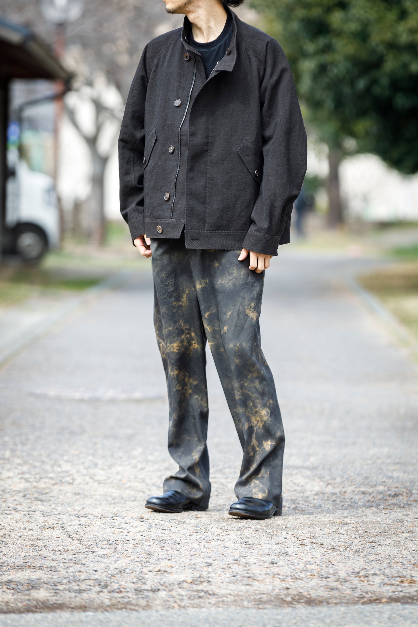 山内 / 26168-si/ari/有松絞り・ビンテージシルクギャバ・パジャマパンツ - arimats