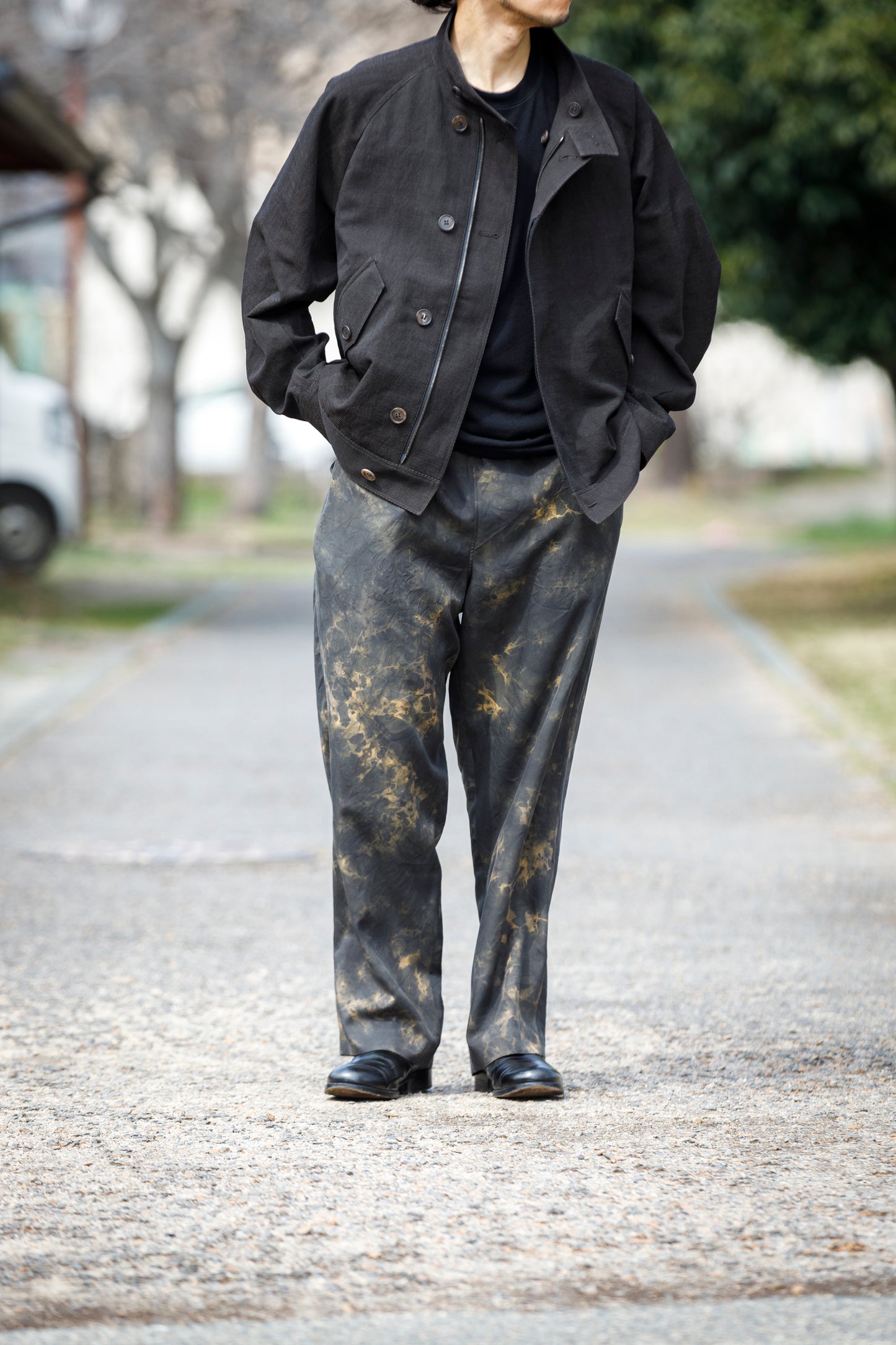 山内 / 26168-si/ari/有松絞り・ビンテージシルクギャバ・パジャマパンツ - arimats