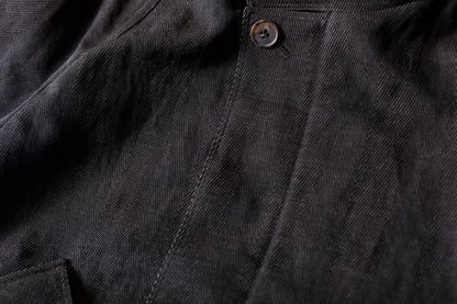 山内 / 26122-doro / 泥染ウールリネンヘリンボーン・セミダブルジップジャケット -doro サイズ4