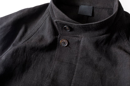 山内 / 26122-doro / 泥染ウールリネンヘリンボーン・セミダブルジップジャケット -doro サイズ4