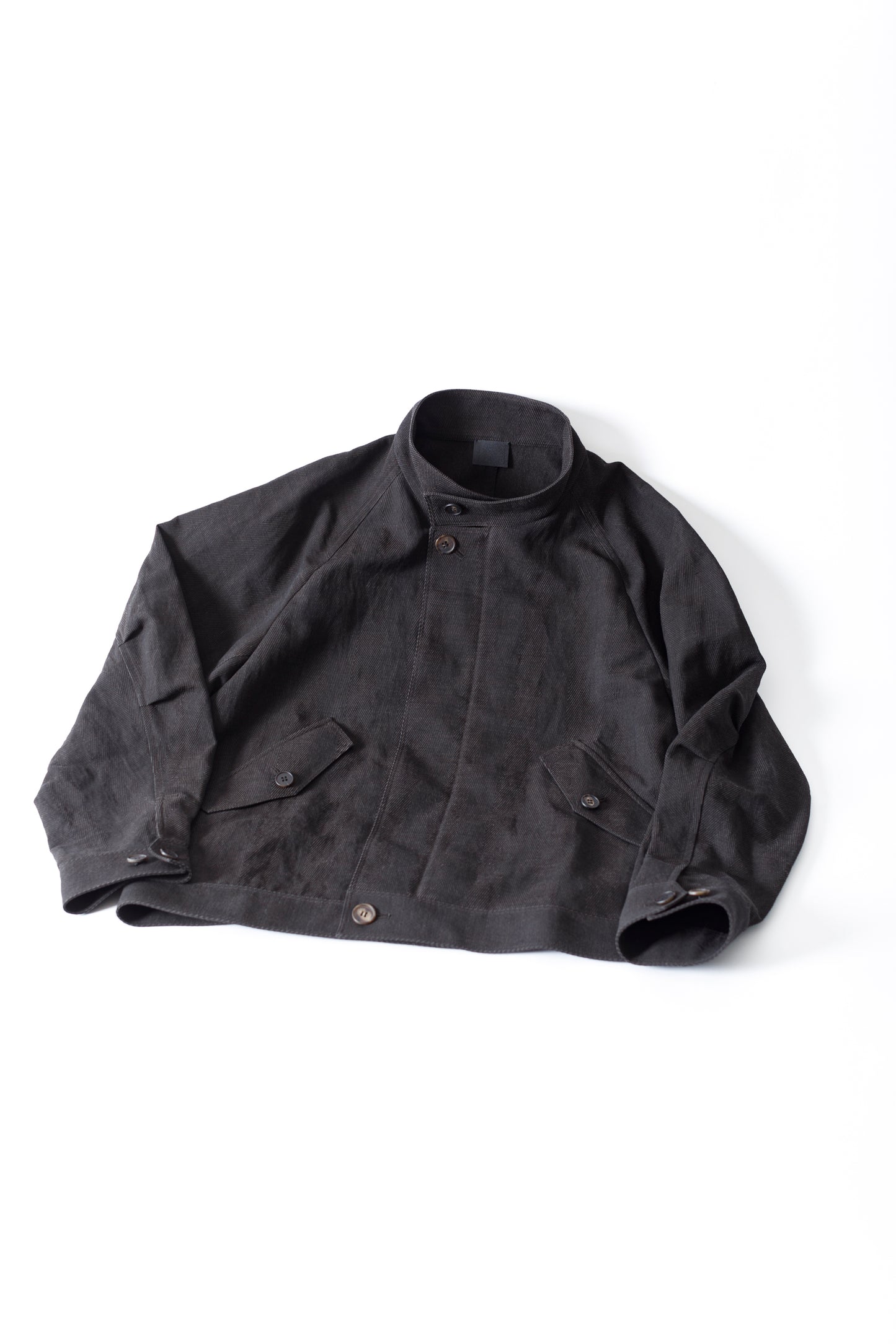 山内 / 26122-doro / 泥染ウールリネンヘリンボーン・セミダブルジップジャケット -doro サイズ4