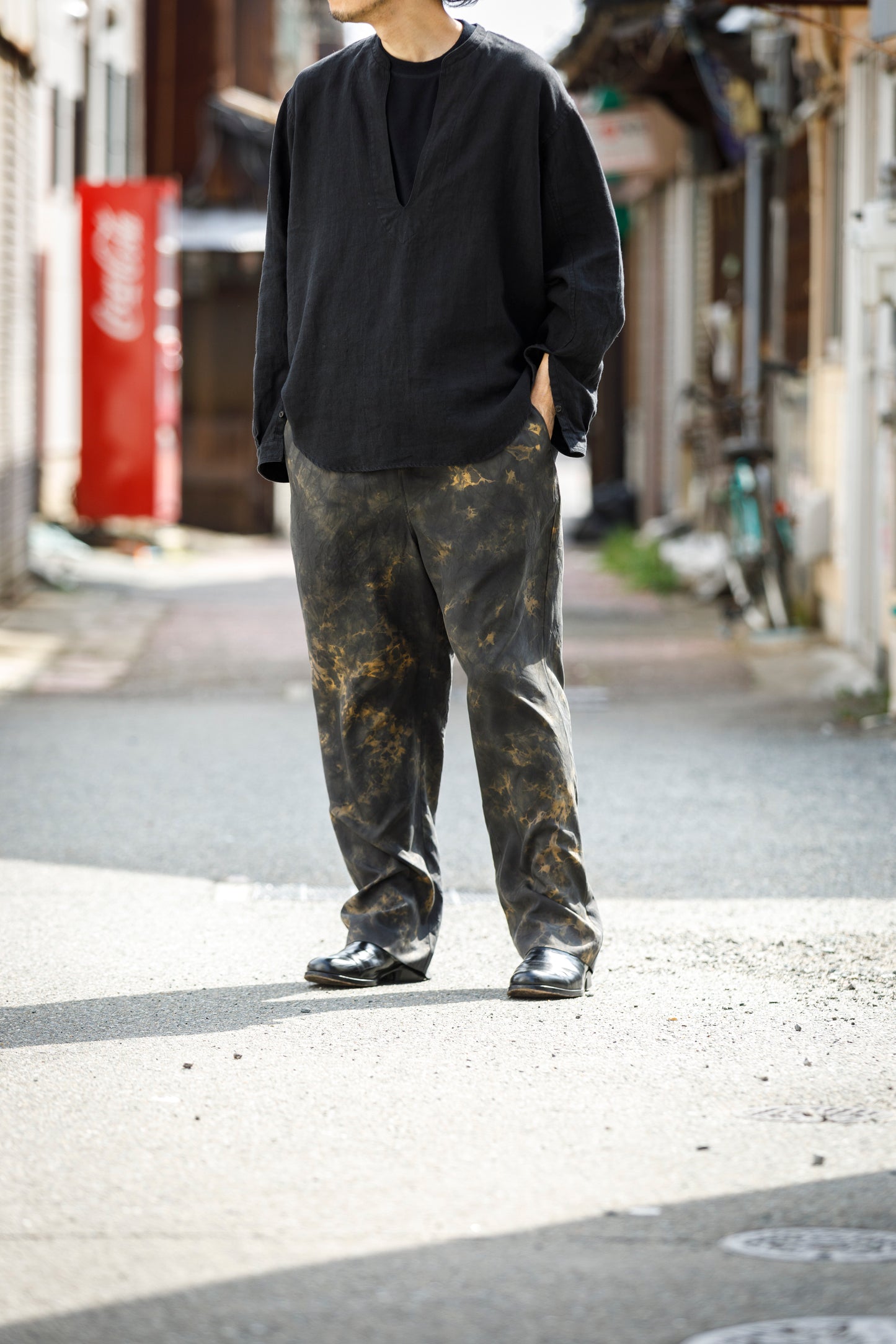 山内 / 26168-si/ari/有松絞り・ビンテージシルクギャバ・パジャマパンツ - arimats