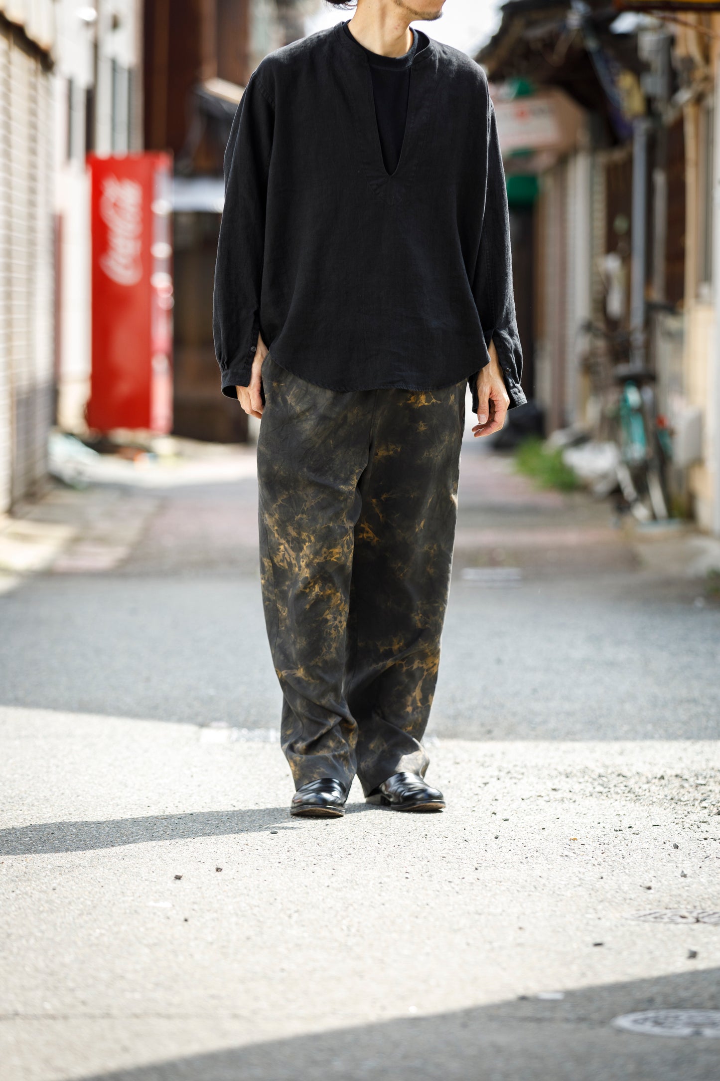 山内 / 26168-si/ari/有松絞り・ビンテージシルクギャバ・パジャマパンツ - arimats