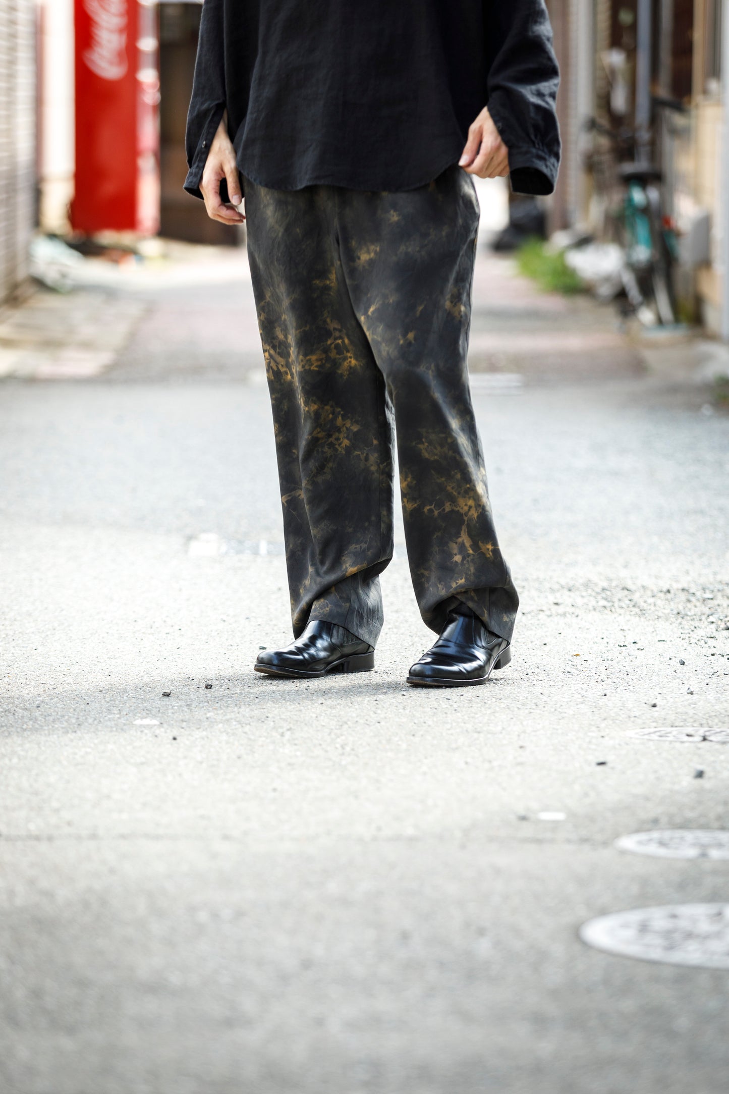 山内 / 26168-si/ari/有松絞り・ビンテージシルクギャバ・パジャマパンツ - arimats