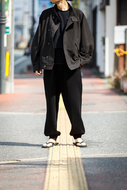 山内 / 26122-doro / 泥染ウールリネンヘリンボーン・セミダブルジップジャケット -doro サイズ4