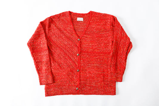 SARTO / 261-22003 MACHINE × HAND KNIT CARDIGAN - V.Red