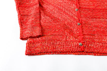 SARTO / 261-22003 MACHINE × HAND KNIT CARDIGAN - V.Red