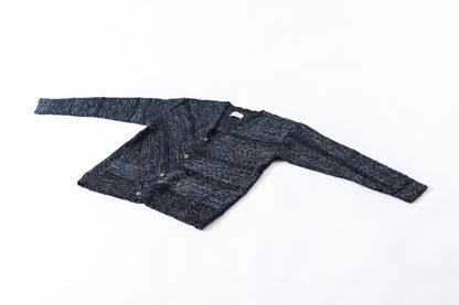 SARTO / 261-22003 MACHINE × HAND KNIT CARDIGAN - Black