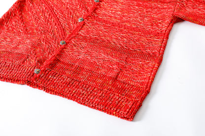 SARTO / 261-22003 MACHINE × HAND KNIT CARDIGAN - V.Red