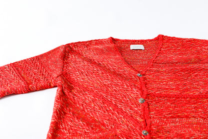 SARTO / 261-22003 MACHINE × HAND KNIT CARDIGAN - V.Red