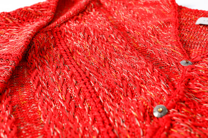 SARTO / 261-22003 MACHINE × HAND KNIT CARDIGAN - V.Red