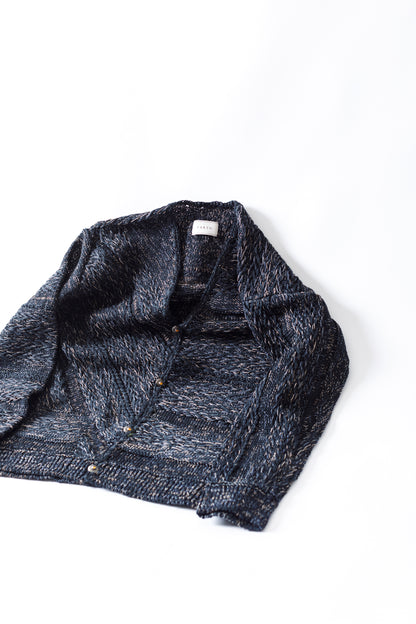 SARTO / 261-22003 MACHINE × HAND KNIT CARDIGAN - Black
