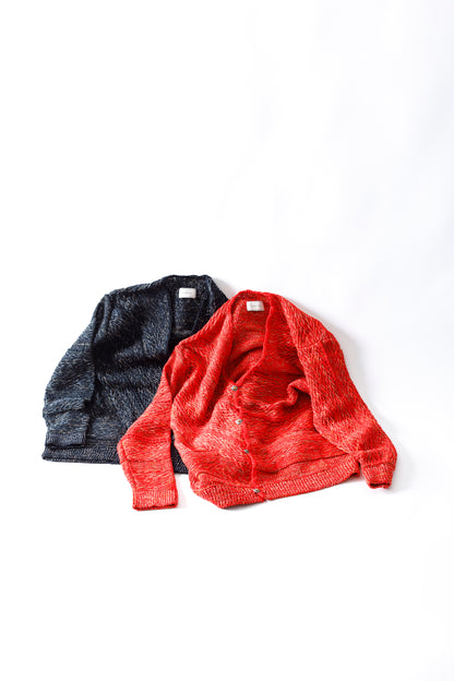 SARTO / 261-22003 MACHINE × HAND KNIT CARDIGAN - V.Red